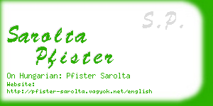 sarolta pfister business card